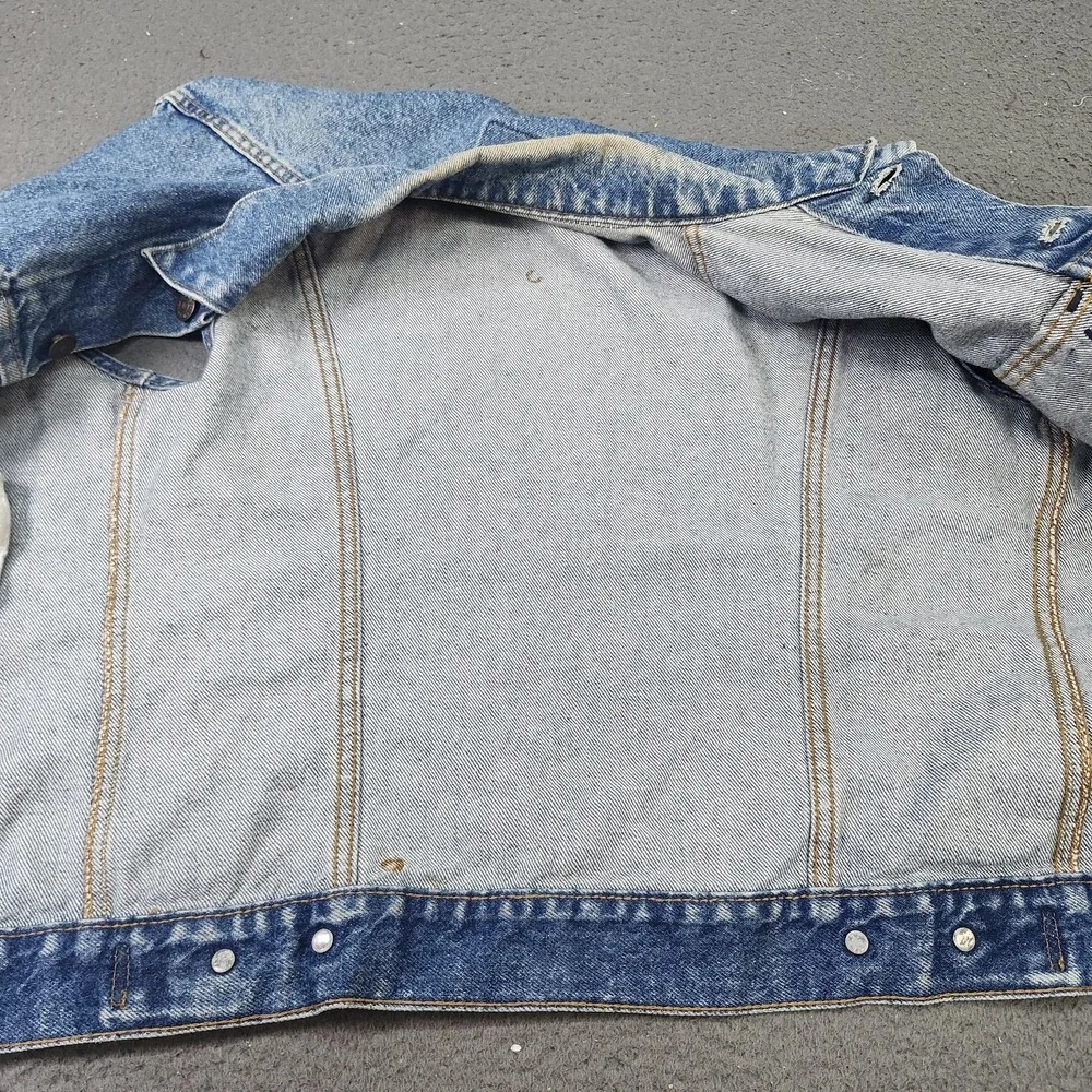 Vintage Levi's Vest Mens Small Blue Denim Trucker Button Front USA 70514 - Picture 5 of 9